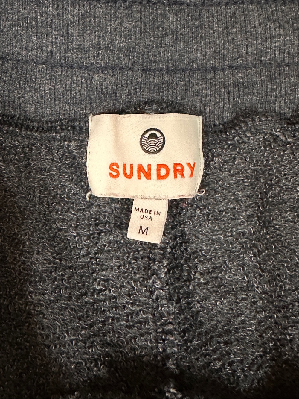 Sundry Terry Navy Side Stripe Wide Leg Track Pants Stars Medium Made In USA - Picture 3 of 5